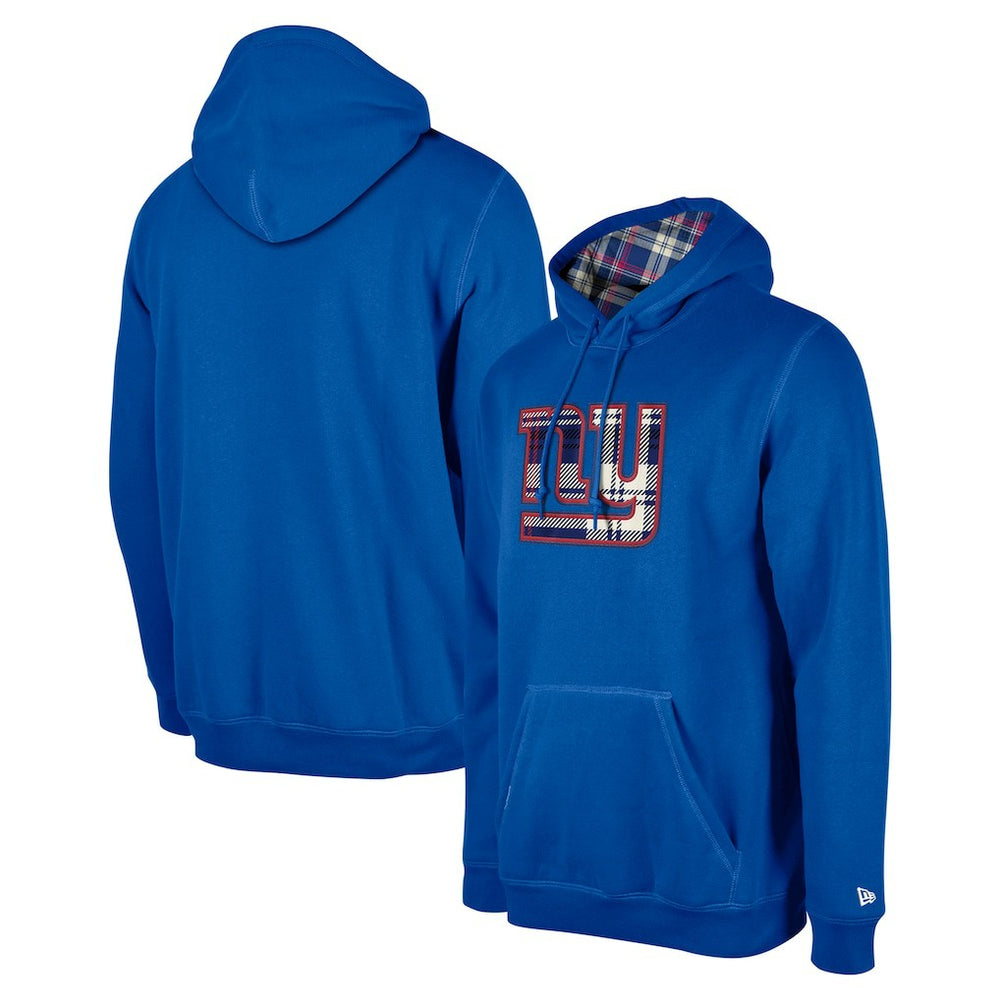 New York Giants New Era 3rd Down Plaid Pullover Hoodie Royal - NFL