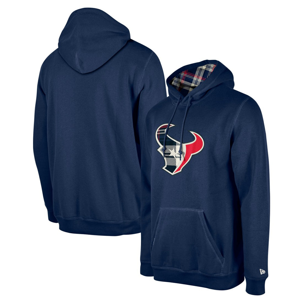 Houston Texans New Era 3rd Down Plaid Pullover Hoodie Navy - NFL