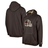 Cleveland Browns New Era 3rd Down Plaid Pullover Hoodie Brown - NFL