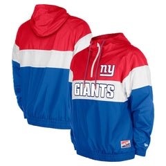 New York Giants New Era 3rd Down Raglan Quarter-Zip Windbreaker Jacket Royal - NFL