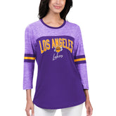 NBA - Los Angeles Lakers G-III 4Her by Carl Banks Women's Play the Game 3/4-Sleeve T-Shirt - Purple