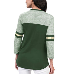 NBA - Milwaukee Bucks G-III 4Her by Carl Banks Women's Play the Game 3/4-Sleeve T-Shirt - Hunter Green
