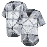 NBA - Los Angeles Lakers G-III 4Her by Carl Banks Women's Tournament Raglan Oversized Tie-Dye V-Neck T-Shirt - Black