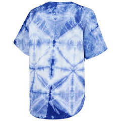 NBA - Golden State Warriors G-III 4Her by Carl Banks Women's Tournament Raglan Oversized Tie-Dye V-Neck T-Shirt - Royal