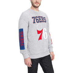 NBA - Philadelphia 76ers Tommy Jeans Hayes Crew Neck Pullover Sweatshirt - Heather Gray
