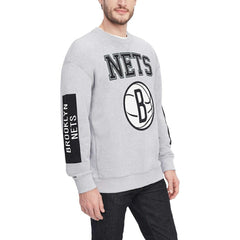 NBA - Brooklyn Nets Tommy Jeans Hayes Crew Neck Pullover Sweatshirt - Heather Gray