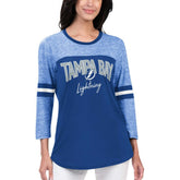 Tampa Bay Lightning - G-III 4Her by Carl Banks Women's Play The Game 3/4-Sleeve T-Shirt Blue