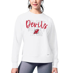 New Jersey Devils - MSX by Michael Strahan Women's Millie Raglan Pullover Sweatshirt White