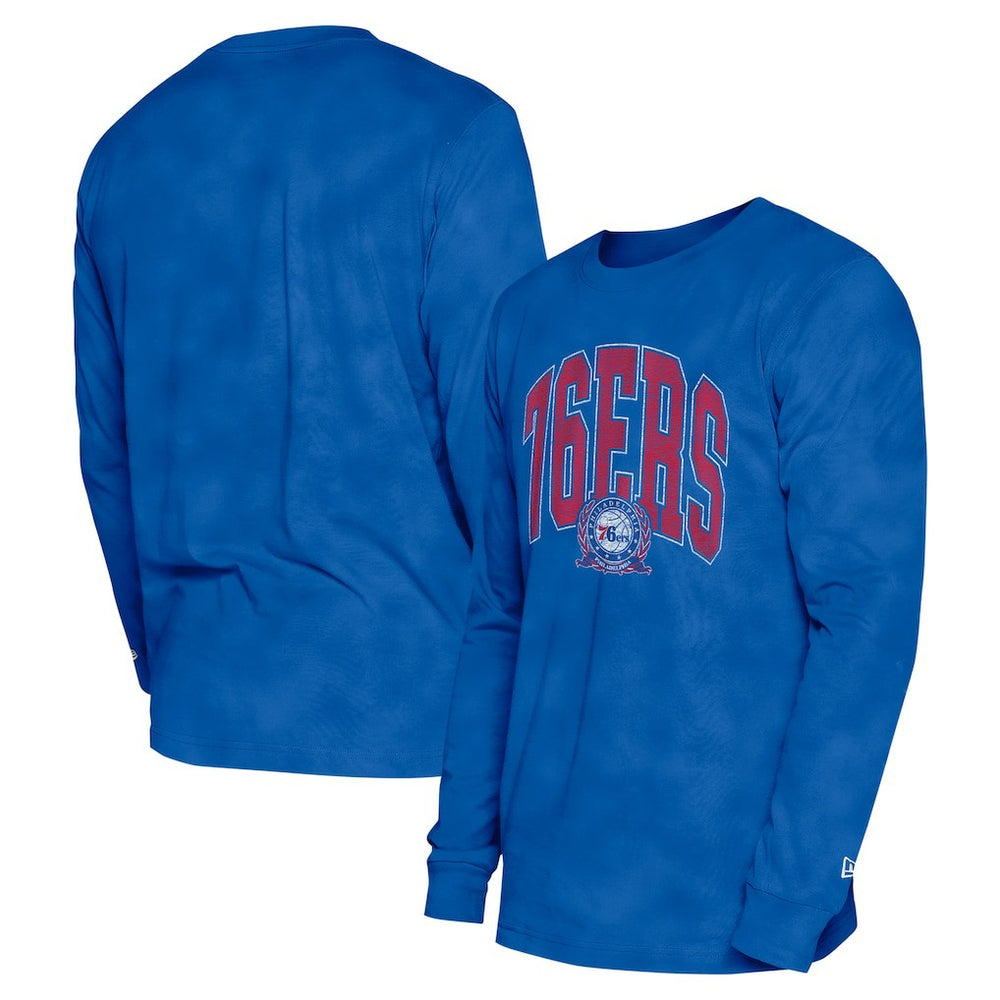 New Era - Philadelphia 76ers Unisex Oversized Essentials Enzyme Wash Long Sleeve T-Shirt - Royal