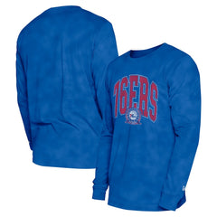 New Era - Philadelphia 76ers Unisex Oversized Essentials Enzyme Wash Long Sleeve T-Shirt - Royal