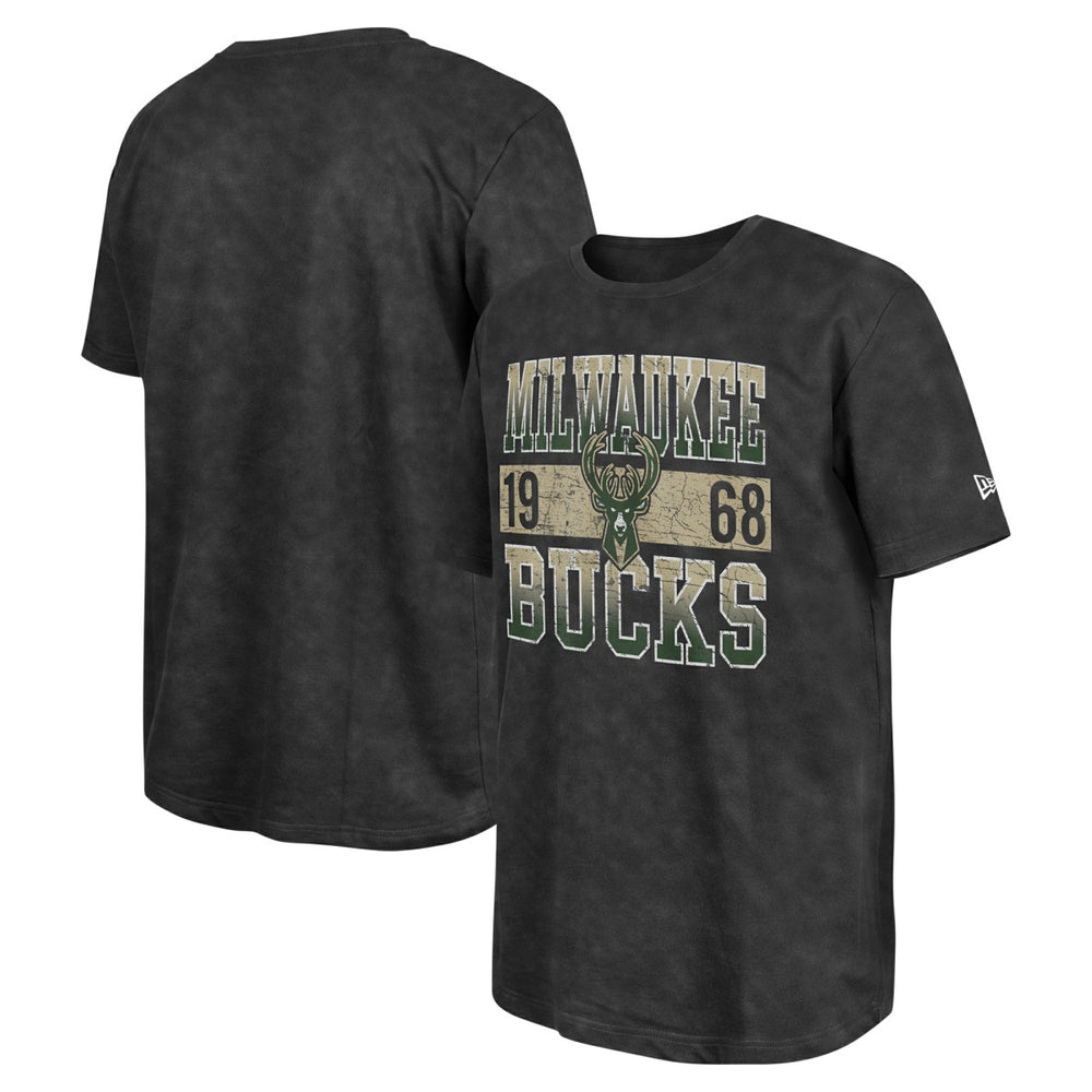 New Era - Milwaukee Bucks Enzyme Washed Oversized T-Shirt - Black