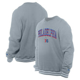 New Era - Philadelphia 76ers Chenille Cross Over Pullover Sweatshirt - Gray