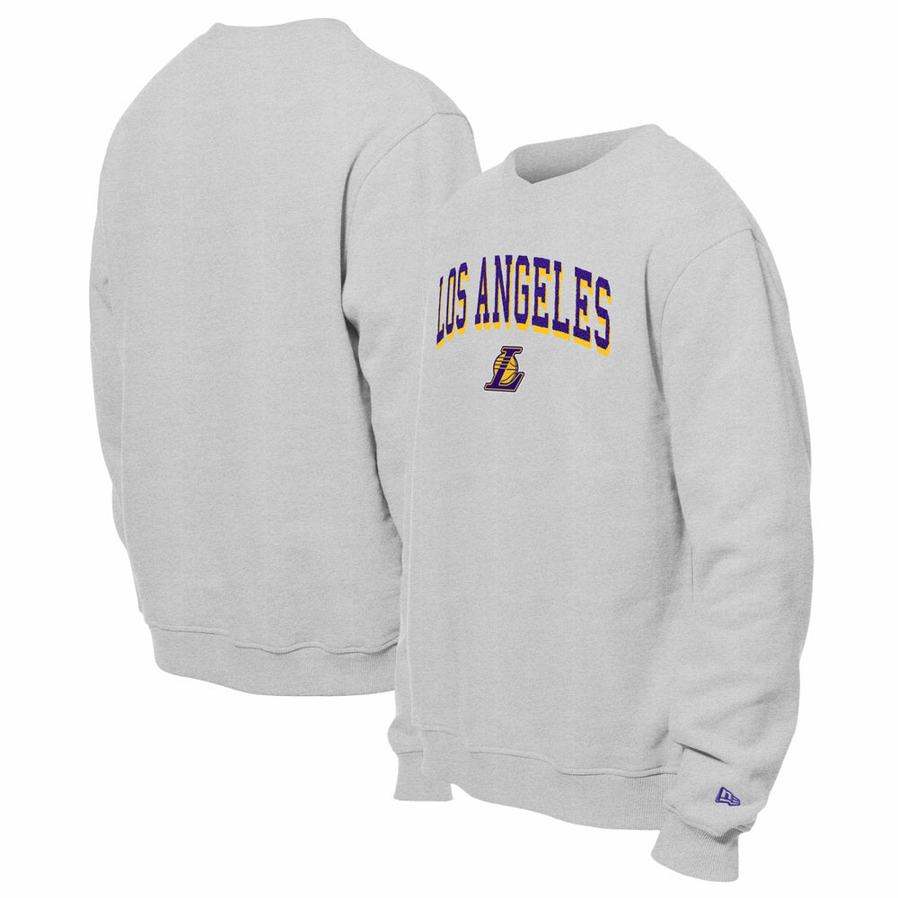 New Era - Los Angeles Lakers Chenille Cross Over Pullover Sweatshirt - Gray