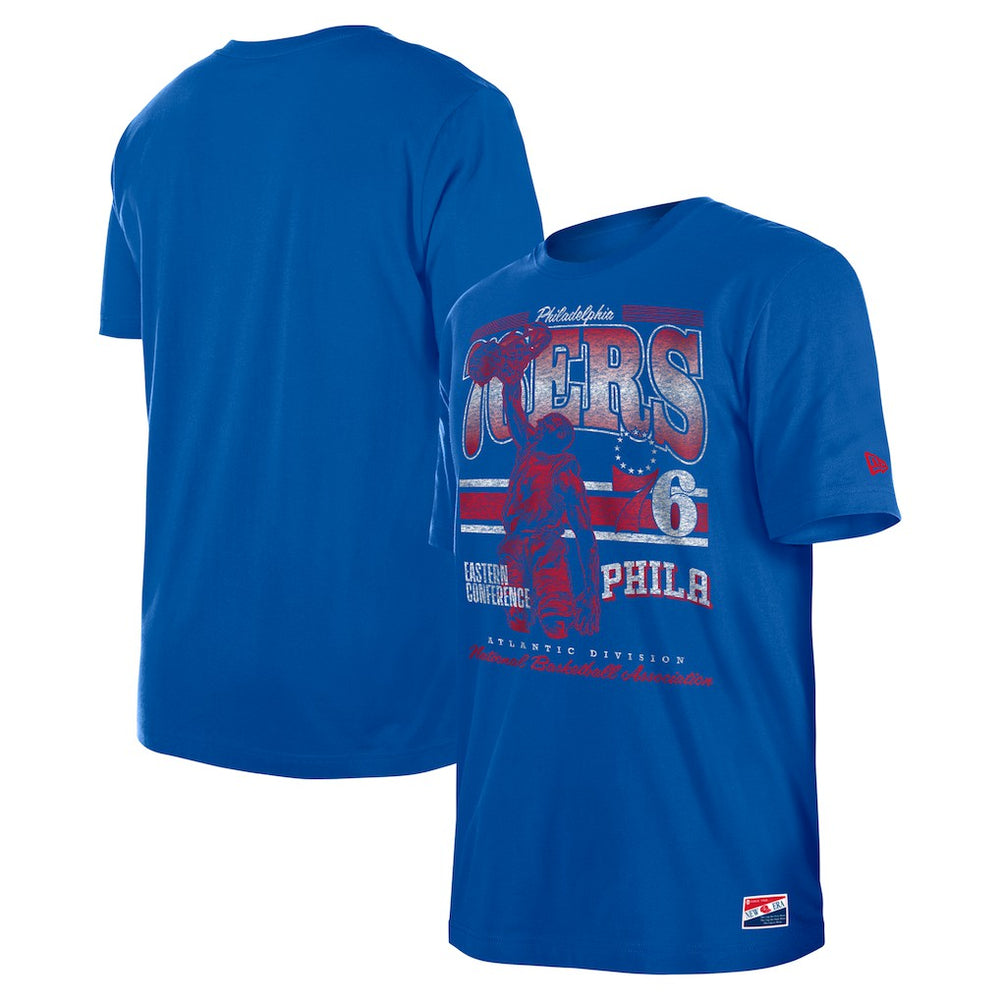 New Era - Philadelphia 76ers Enzyme Wash Oversized T-Shirt - Royal