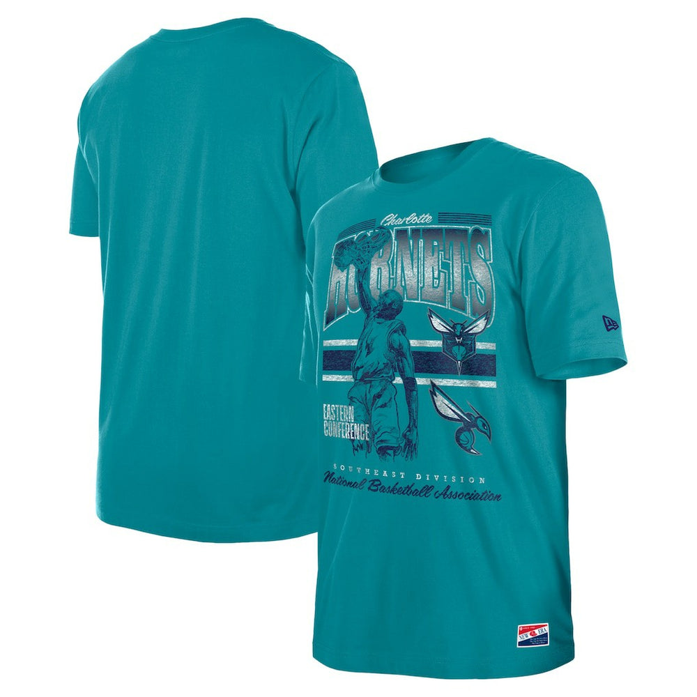 New Era - Charlotte Hornets Enzyme Wash Oversized T-Shirt - Teal