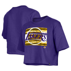 New Era - Los Angeles Lakers Women's Oversized Boxy Crop T-Shirt - Purple