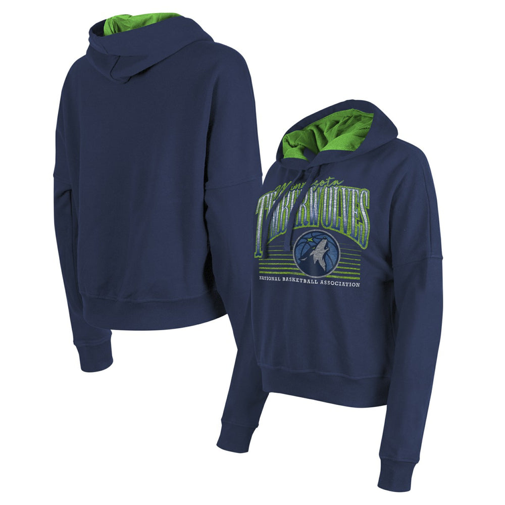 New Era - Minnesota Timberwolves Women's Boxy Pullover Hoodie - Navy