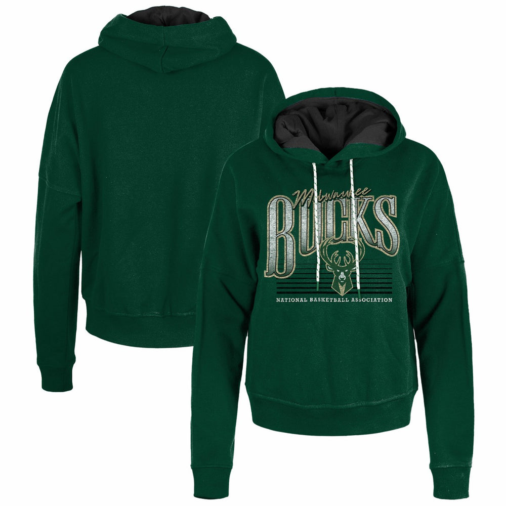 New Era - Milwaukee Bucks Women's Boxy Pullover Hoodie - Hunter Green