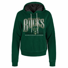 New Era - Milwaukee Bucks Women's Boxy Pullover Hoodie - Hunter Green