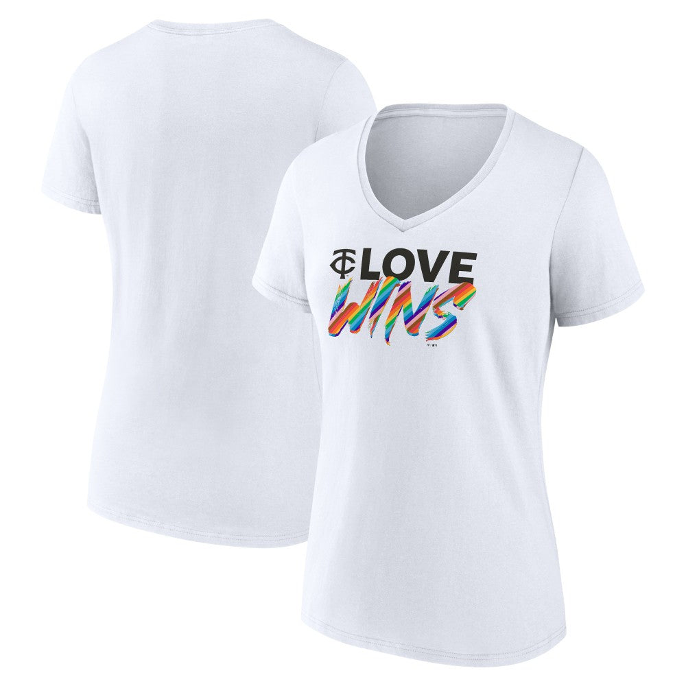 Minnesota Twins Women's Love Wins V-Neck T-Shirt Lifestyle