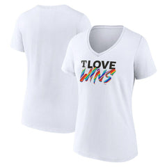 Texas Rangers Women's Love Wins V-Neck T-Shirt Lifestyle