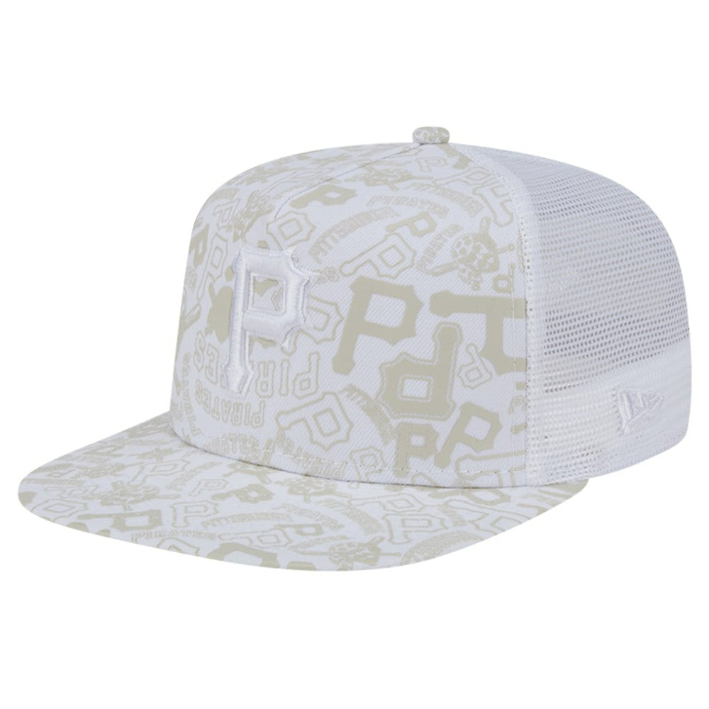 Pittsburgh Pirates New Era Logo Dunes A-Frame Trucker 9FIFTY Snapback Hat Clearance