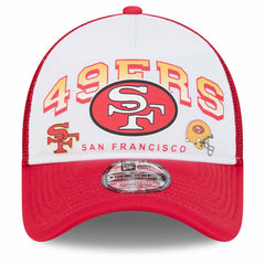 San Francisco 49ers New Era Retro Wordmark A-Frame 9FORTY Adjustable Hat White/Scarlet - NFL