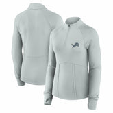 Detroit Lions Women's Elements Raglan Quarter-Zip Jacket Gray - Fanatics