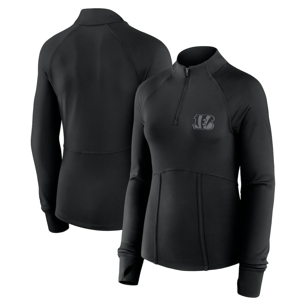 Cincinnati Bengals Women's Elements Raglan Quarter-Zip Jacket Black - Fanatics