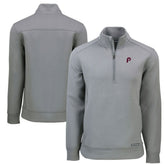 Philadelphia Phillies Cutter & Buck Cooperstown Collection Roam Eco Recycled Quarter-Zip Pullover for sale