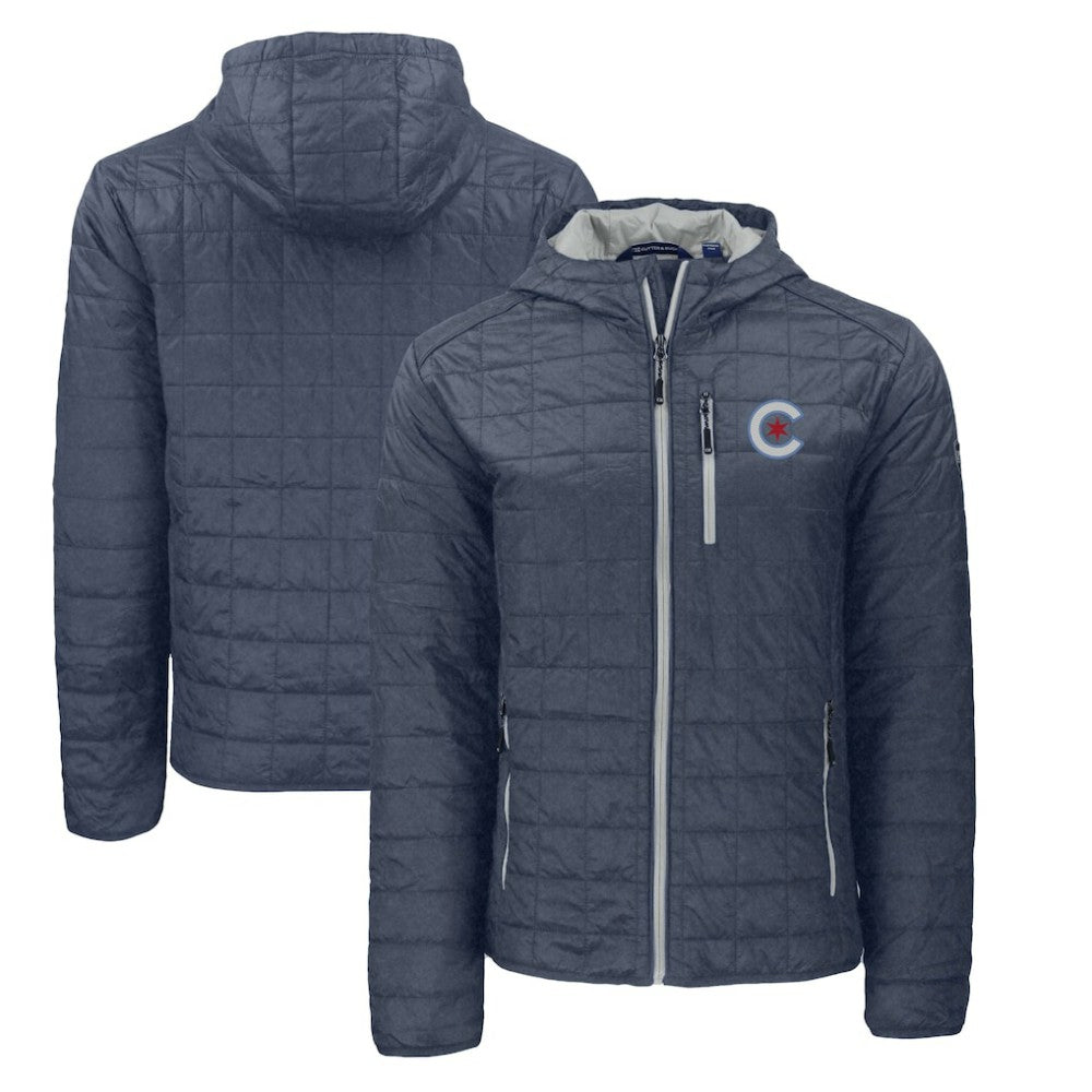 Chicago Cubs Cutter & Buck City Connect Rainier Primaloft Eco Full-Zip Hooded Jacket Clearance