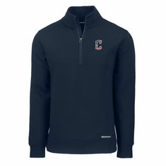 Cleveland Guardians Cutter & Buck Americana Roam Eco Recycled Quarter-Zip Sweatshirt Sale