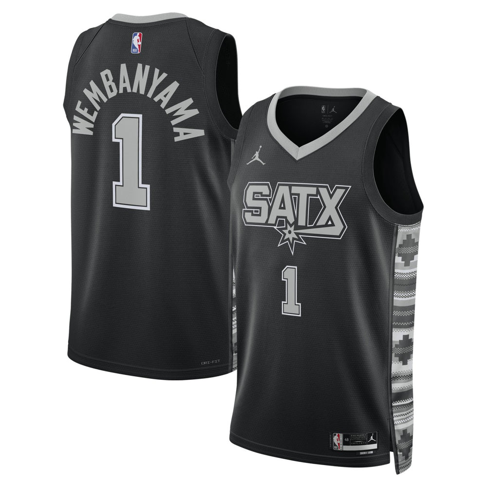 NBA - Victor Wembanyama San Antonio Spurs Jordan Brand Unisex Swingman Jersey - Statement Edition - Black