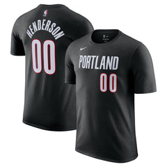Nike - Scoot Henderson Portland Trail Blazers Icon Edition Name & Number T-Shirt - Black