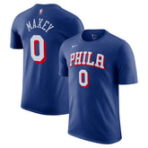 Nike - Tyrese Maxey Philadelphia 76ers Icon Edition Name & Number T-Shirt - Royal