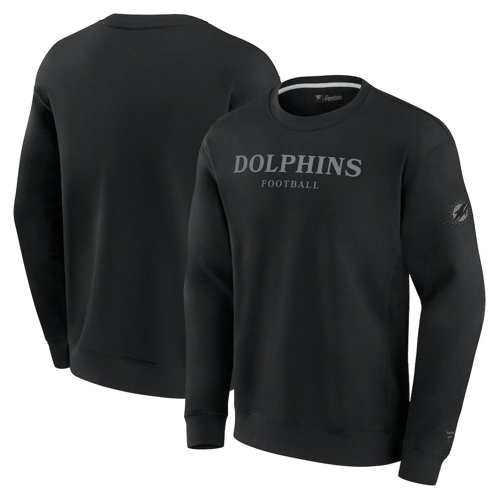 Miami Dolphins Unisex Elements Unlimited Fleece Pullover Sweatshirt Black - Fanatics