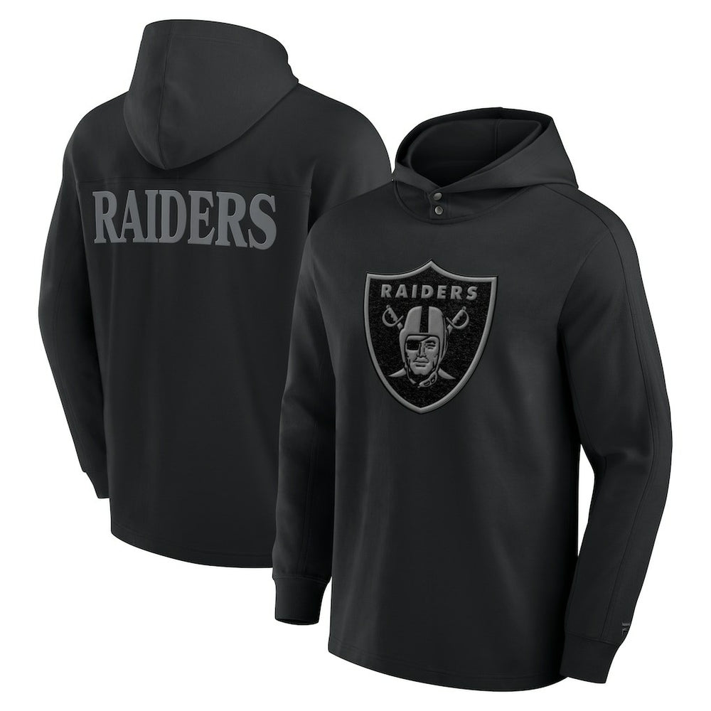 Las Vegas Raiders Elements Blaze Tri-Blend Long Sleeve Hoodie T-Shirt Black - Fanatics