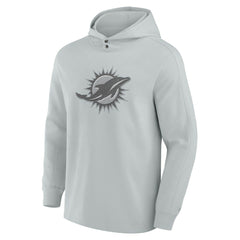 Miami Dolphins Elements Blaze Tri-Blend Long Sleeve Hoodie T-Shirt Gray - Fanatics