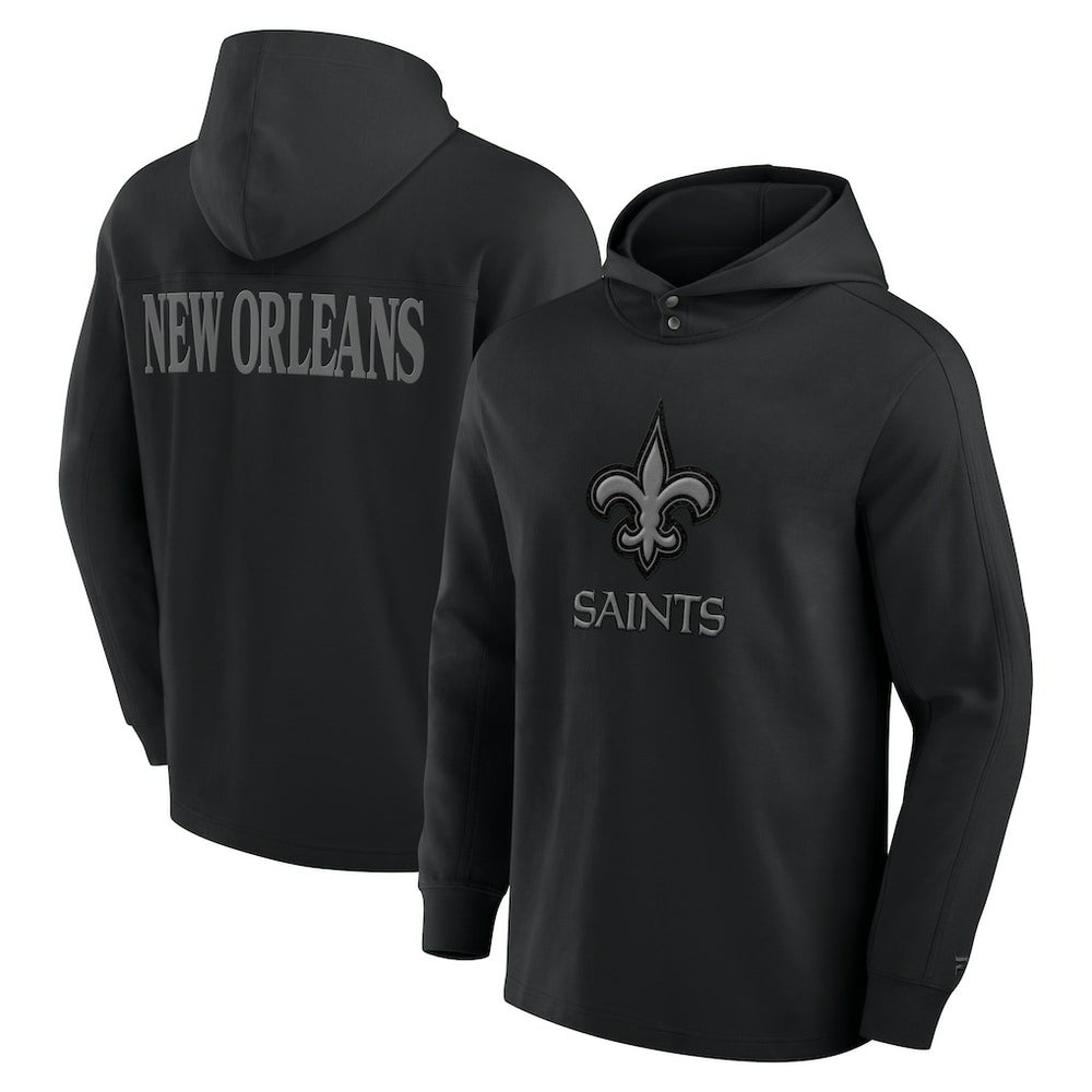 New Orleans Saints Elements Blaze Tri-Blend Long Sleeve Hoodie T-Shirt Black - Fanatics