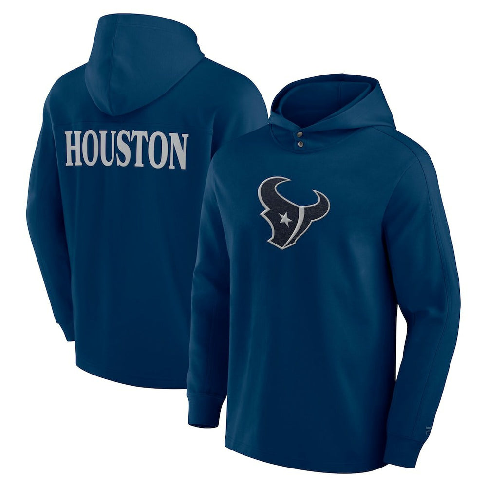 Houston Texans Elements Blaze Tri-Blend Long Sleeve Hoodie T-Shirt Navy - Fanatics