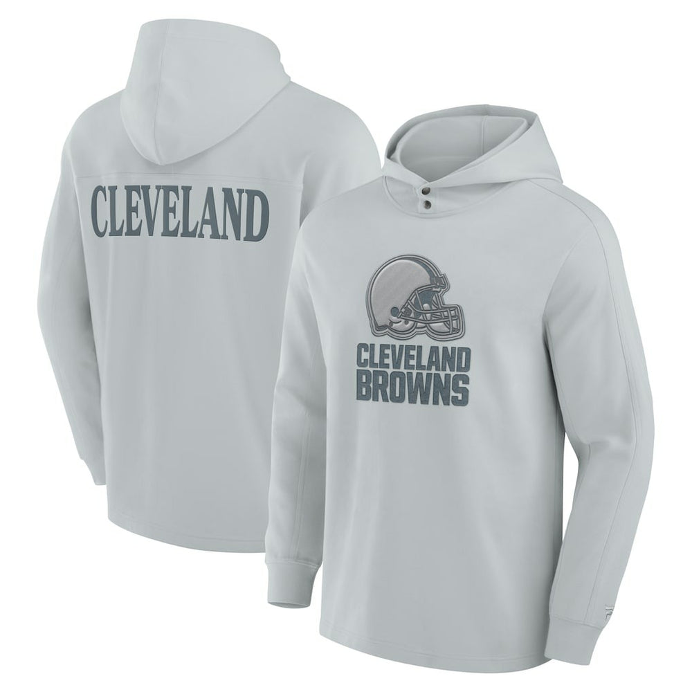Cleveland Browns Elements Blaze Tri-Blend Long Sleeve Hoodie T-Shirt Gray - Fanatics