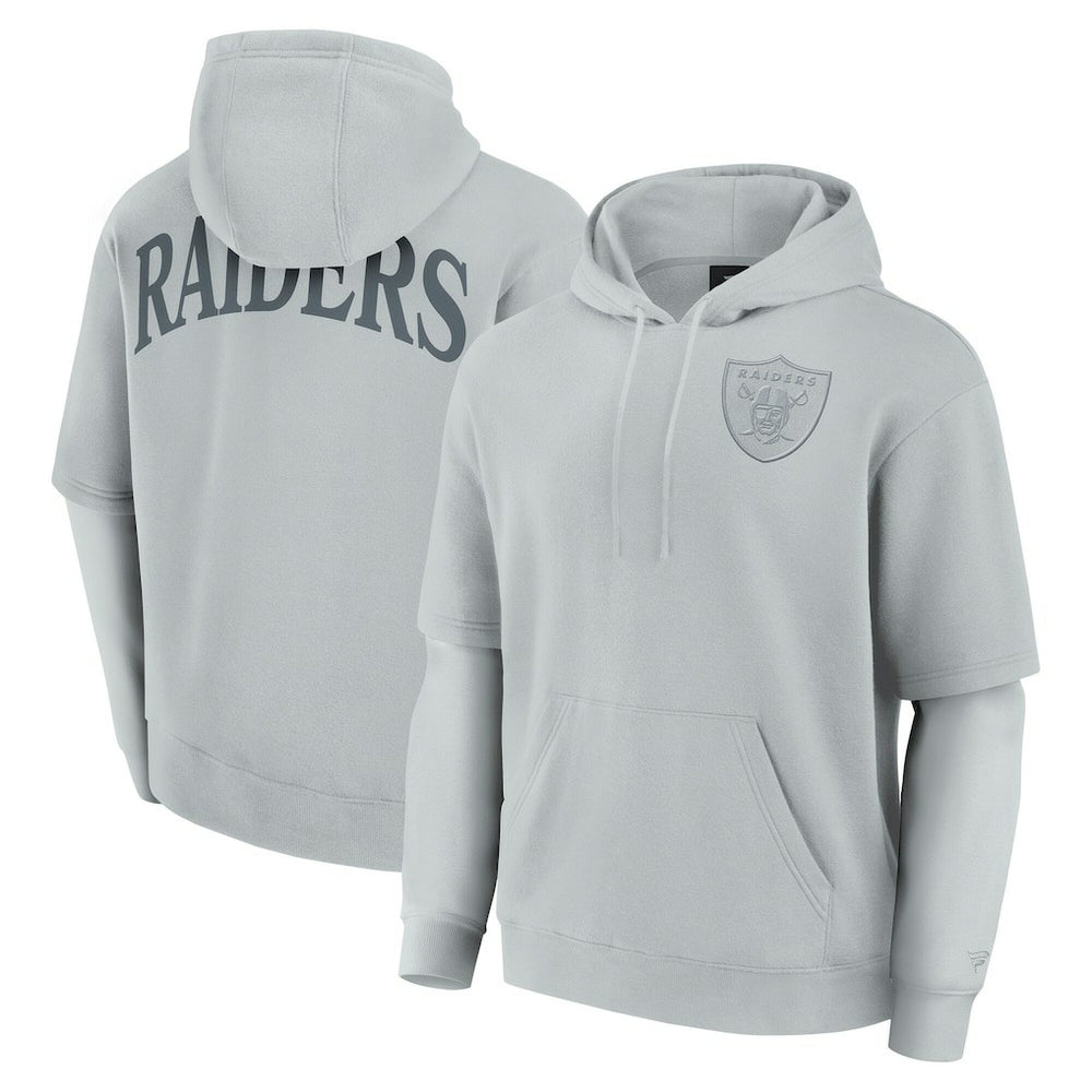 Las Vegas Raiders Unisex Sleek Elements Pullover Hoodie Gray - Fanatics