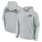 Miami Dolphins Unisex Sleek Elements Pullover Hoodie Gray - Fanatics