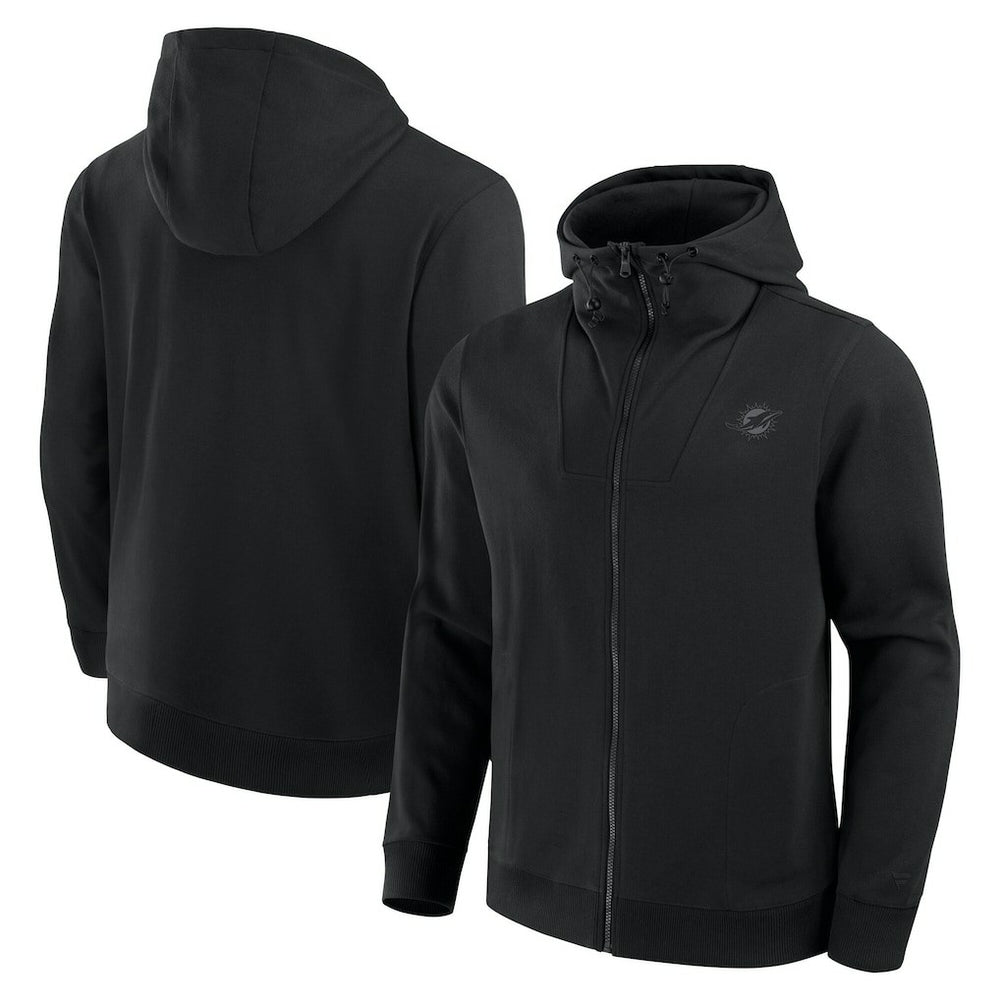 Miami Dolphins Unisex Front Office Full-Zip Hoodie Black - Fanatics