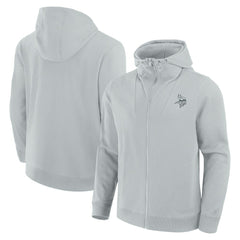 Minnesota Vikings Unisex Front Office Full-Zip Hoodie Gray - Fanatics
