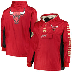 Mitchell & Ness - Chicago Bulls Big & Tall Hardwood Classics Team OG 2.0 Anorak Hoodie Quarter-Zip Windbreaker Jacket - Red