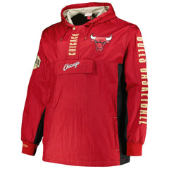 Mitchell & Ness - Chicago Bulls Big & Tall Hardwood Classics Team OG 2.0 Anorak Hoodie Quarter-Zip Windbreaker Jacket - Red