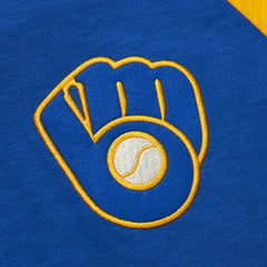Milwaukee Brewers Mitchell & Ness Cooperstown Collection Legendary Raglan Slub Henley 3/4-Sleeve T-Shirt Near Me