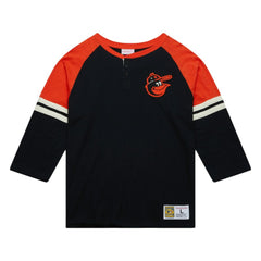 Baltimore Orioles Mitchell & Ness Cooperstown Collection Legendary Raglan Slub Henley 3/4-Sleeve T-Shirt Clearance