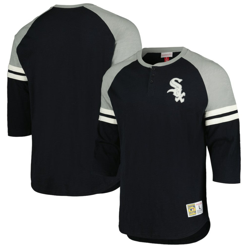 Chicago White Sox Mitchell & Ness Cooperstown Collection Legendary Raglan Slub Henley 3/4-Sleeve T-Shirt Clearance